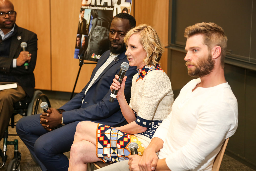 THE BRAVE -- "Veterans Day Special Screening of The Brave at Arlington National Cemetery" -- Pictured: (l-r) Demetrius Grosse, Anne Heche, Mike Vogel -- (Photo by: Duana Heaton/AUSV)