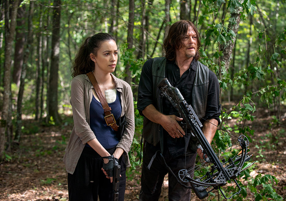 Rosita Espinosa (Christian Serratos) and Daryl Dixon (Norman Reedus) in Episode 11 The Walking Dead Photo by Gene Page/AMC