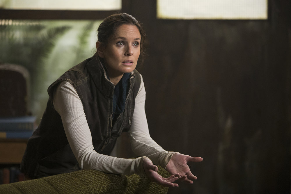 COLONY -- "Mixed Signals" Episode 303 -- Pictured: Sarah Wayne Callies as Katie Bowman -- (Photo by: James Dittinger/USA Network)