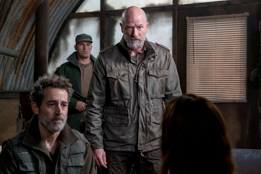 COLONY -- "End of the Road" Episode 305 -- Pictured: (l-r) Waleed Zuaiter as Vincent, Graham McTavish as Andrew MacGregor -- (Photo by: Daniel Power/USA Network)