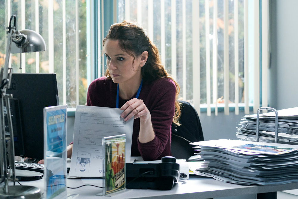 COLONY -- "A Clean, Well-Lighted Place" Episode 307 -- Pictured: Sarah Wayne Callies as Katie Bowman -- (Photo by: Daniel Power/USA Network)