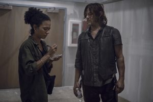 Lauren Ridloff as Connie, Norman Reedus as Daryl Dixon - The Walking Dead _ Season 9, Episode 13 - Photo Credit: Gene Page/AMC