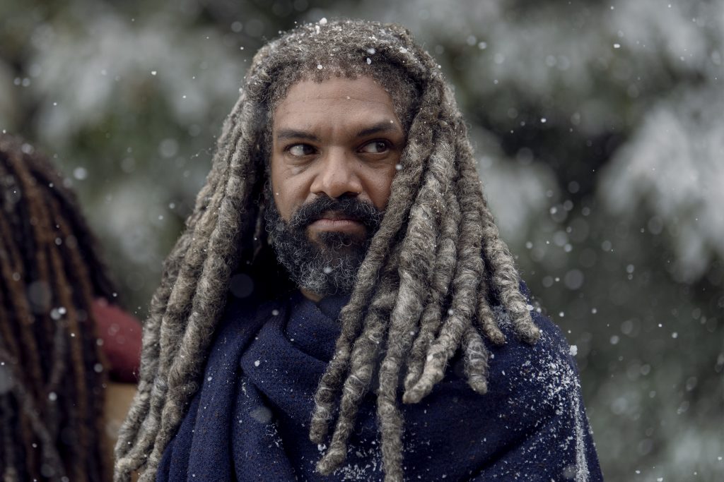 Khary Payton as Ezekiel, Danai Gurira as Michonne - The Walking Dead _ Season 9, Episode 16 - Photo Credit: Gene Page/AMC