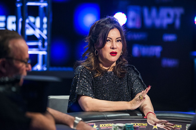 Jennifer Tilly doing what she does best at the poker table