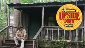 Atlanta Movie Tours guide Colin Cary pictured at Sleepy Hollow Farm on the Atlanta Upside Down Tour showcasing locations from Netflix original Stranger Things photo credit: Tracey Phillipps