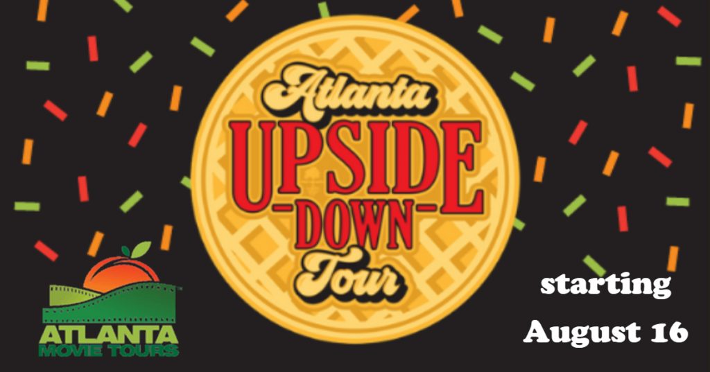 Atlanta Movie Tours announces Stranger Things themed Upside Down Tour Logos credited to: Atlanta Movie Tours