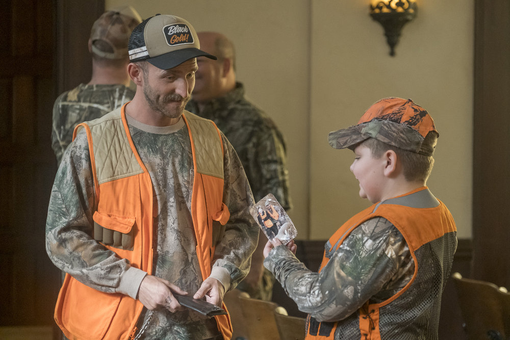 PERFECT HARMONY -- "Hunting Season" Episode 104 -- Pictured: (l-r) Will Greenberg as Wayne, Spencer Allport as Cash -- (Photo by: Ron Batzdorff/NBC)