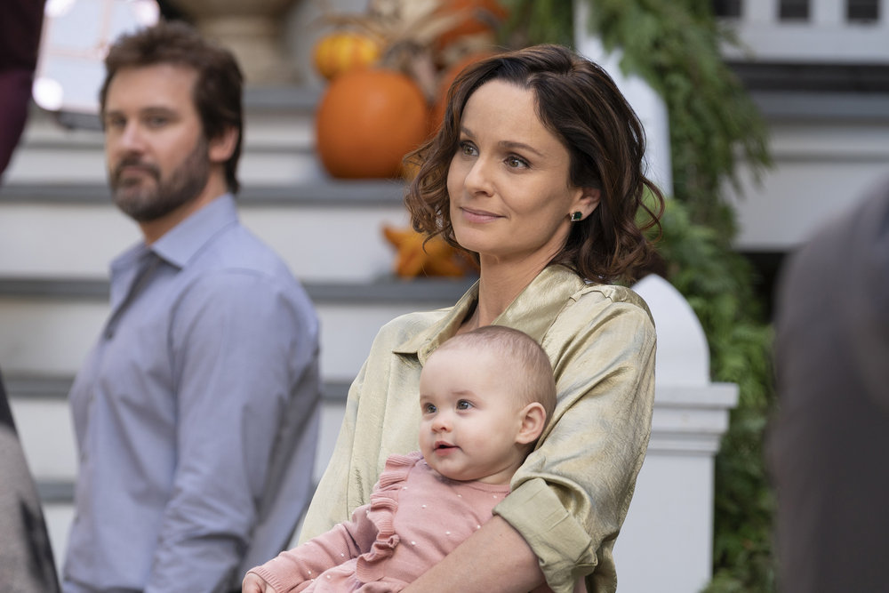 COUNCIL OF DADS -- "Tradition" Episode 105 -- Pictured: (l-r) Clive Standen as Anthony Lavelle, Baby Hope, Sarah Wayne Callies as Robin Perry -- (Photo by: Seth F. Johnson/NBC)