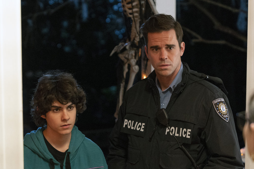 Episode 105 -- Pictured: (l-r) Emjay Anthony as Theo Perry, David Walton as Sam -- (Photo by: Seth F. Johnson/NBC)