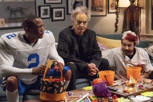 COUNCIL OF DADS -- "Tradition" Episode 105 -- Pictured: (l-r) J. August Richards as Dr. Oliver Post, Michael O'Neill as Larry Mills, Clive Standen as Anthony Lavelle -- (Photo by: Seth F. Johnson/NBC)