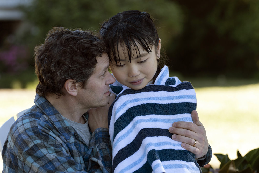 COUNCIL OF DADS -- "Heart Medicine" Episode 106 -- Pictured: (l-r) Tom Everett Scott as Scott Perry, Thalia Tran as Charlotte Perry -- (Photo by: Seth F. Johnson/NBC)