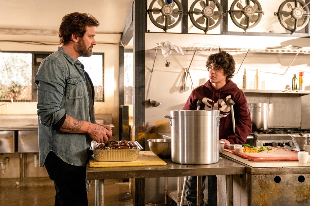 COUNCIL OF DADS -- "Fight Or Flight" Episode 110 -- Pictured: (l-r) Clive Standen as Anthony Lavelle, Emjay Anthony as Theo Perry -- (Photo by: Seth F. Johnson/NBC)