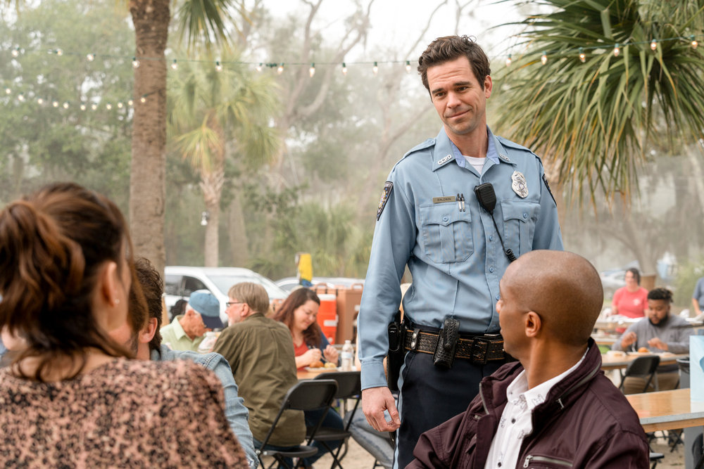 COUNCIL OF DADS -- "Fight Or Flight" Episode 110 -- Pictured: (l-r) Sarah Wayne Callies as Robin Perry, David Walton as Sam, J. August Richards as Dr. Oliver Post -- (Photo by: Seth F. Johnson/NBC)