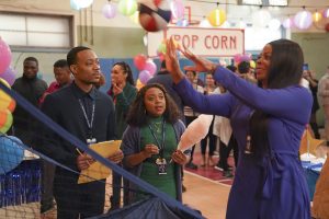 ABBOTT ELEMENTARY on ABC. (ABC/Gilles Mingasson) TYLER JAMES WILLIAMS, QUINTA BRUNSON, JANELLE JAMES