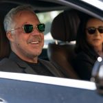 Bosch: Legacy characters Honey and Harry in a car, Honey driving with Harry in the passenger seat both wearing sunglasses